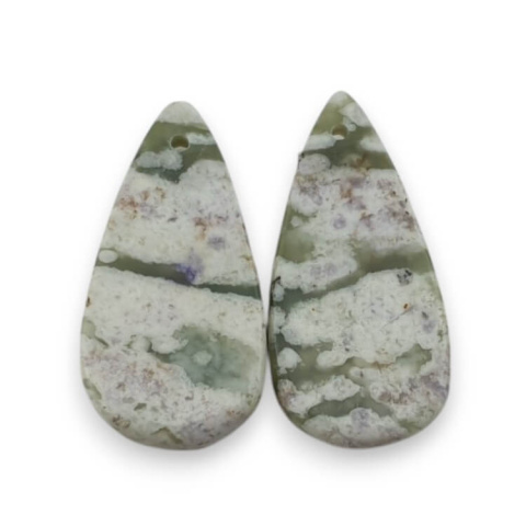 Jadeit peace para kaboszonów z dziurką 25x13 mm nr P513 Jadeit peace para kaboszonów z dziurką 25x13 mm nr P513