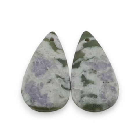 Jadeit peace para kaboszonów z dziurką 25x13 mm nr P559 Jadeit peace para kaboszonów z dziurką 25x13 mm nr P559
