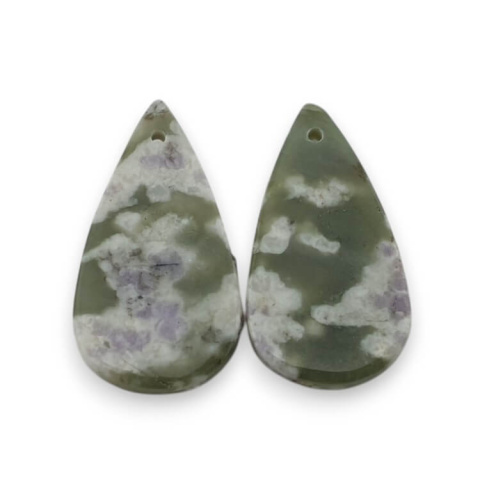 Jadeit peace para kaboszonów z dziurką 25x13 mm nr P559 Jadeit peace para kaboszonów z dziurką 25x13 mm nr P559