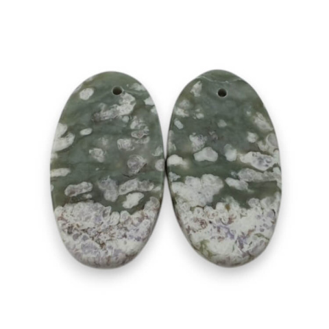 Jade peace pair of cabochons with hole 25x14 mm no P515 Jade peace pair of cabochons with hole 25x14 mm no P515