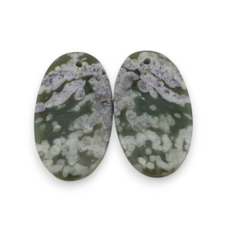 Jadeit peace para kaboszonów z dziurką 25x14 mm nr P524