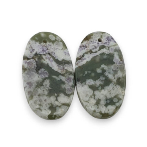 Jadeit peace para kaboszonów z dziurką 25x14 mm nr P524 Jadeit peace para kaboszonów z dziurką 25x14 mm nr P524
