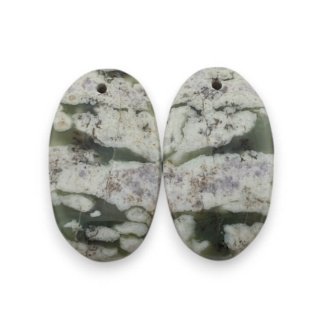 Jadeit peace para kaboszonów z dziurką 25x14 mm nr P530