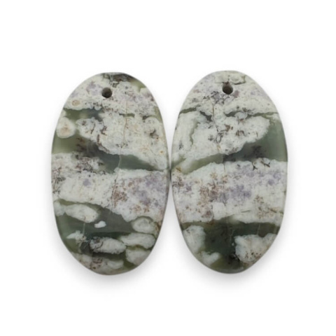 Jadeit peace para kaboszonów z dziurką 25x14 mm nr P530 Jadeit peace para kaboszonów z dziurką 25x14 mm nr P530