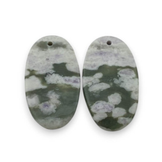 Jadeit peace para kaboszonów z dziurką 25x14 mm nr P558