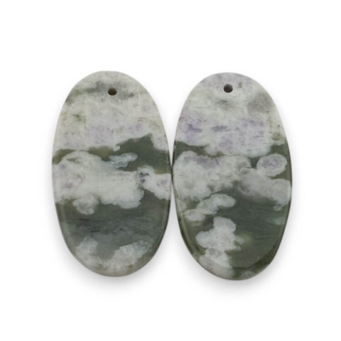 Jadeit peace para kaboszonów z dziurką 25x14 mm nr P558 Jadeit peace para kaboszonów z dziurką 25x14 mm nr P558