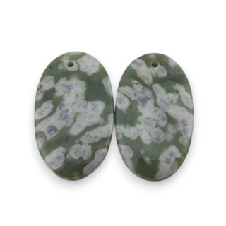 Jadeit peace para kaboszonów z dziurką 25x15 mm nr P545