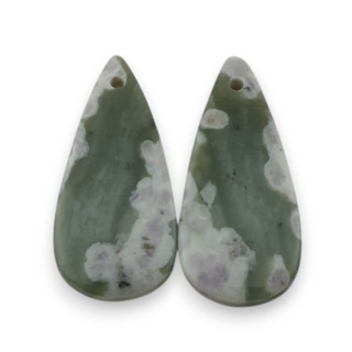 Jadeit peace para kaboszonów z dziurką 26x12 mm nr P531