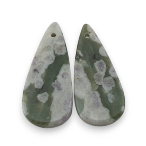 Jadeit peace para kaboszonów z dziurką 26x12 mm nr P531 Jadeit peace para kaboszonów z dziurką 26x12 mm nr P531