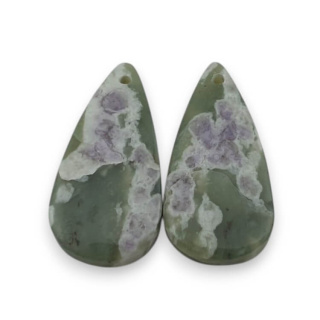 Jadeit peace para kaboszonów z dziurką 26x12 mm nr P546