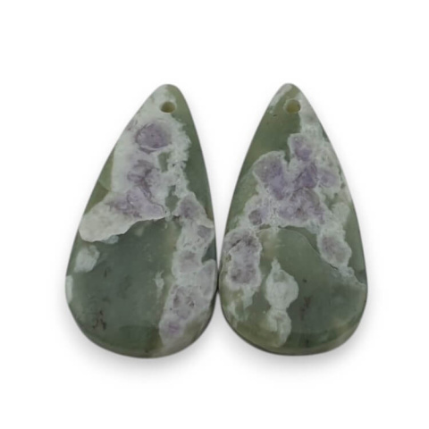 Jadeit peace para kaboszonów z dziurką 26x12 mm nr P546 Jadeit peace para kaboszonów z dziurką 26x12 mm nr P546