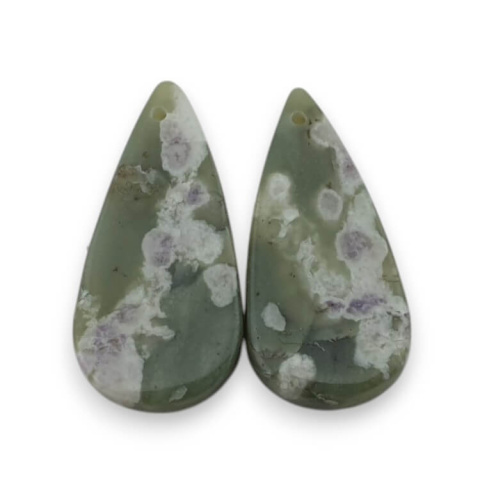 Jadeit peace para kaboszonów z dziurką 26x12 mm nr P546 Jadeit peace para kaboszonów z dziurką 26x12 mm nr P546