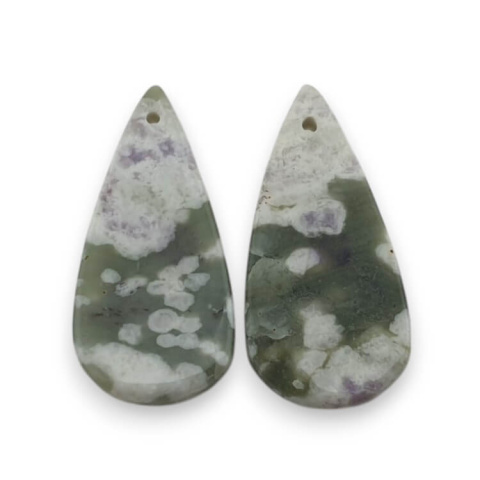 Jadeit peace para kaboszonów z dziurką 26x12 mm nr P551 Jadeit peace para kaboszonów z dziurką 26x12 mm nr P551