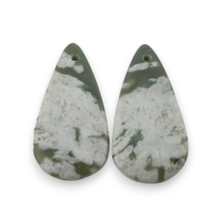 Jadeit peace para kaboszonów z dziurką 26x13 mm nr P538
