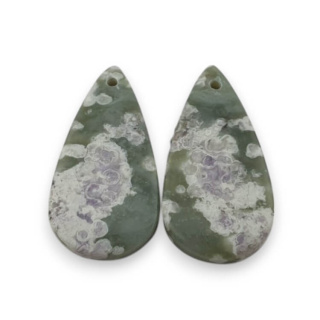 Jadeit peace para kaboszonów z dziurką 26x13 mm nr P540