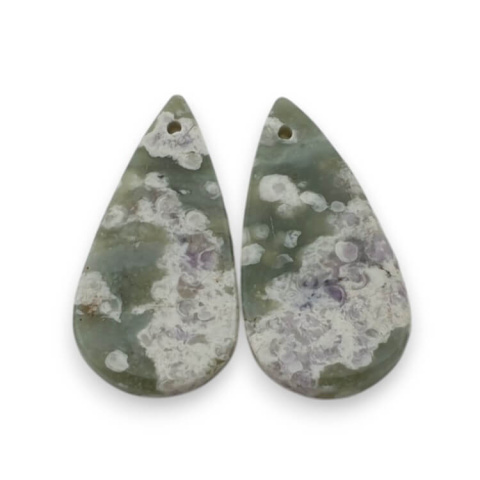 Jadeit peace para kaboszonów z dziurką 26x13 mm nr P540 Jadeit peace para kaboszonów z dziurką 26x13 mm nr P540