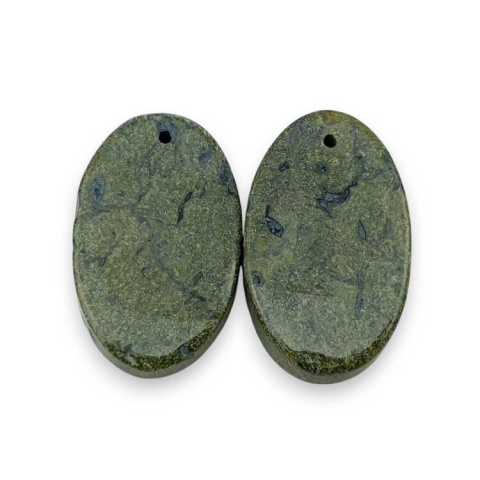 Jaspis smocza krew para kaboszonów z dziurką 23x14 mm nr P568 Jaspis smocza krew para kaboszonów z dziurką 23x14 mm nr P568