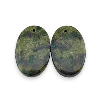 Jaspis smocza krew para kaboszonów z dziurką 23x15 mm nr P576