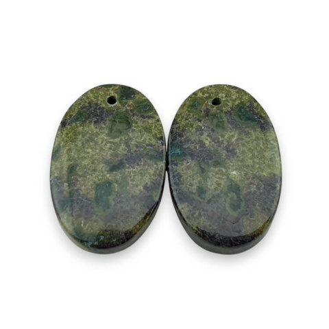 Jaspis smocza krew para kaboszonów z dziurką 23x15 mm nr P576 Jaspis smocza krew para kaboszonów z dziurką 23x15 mm nr P576