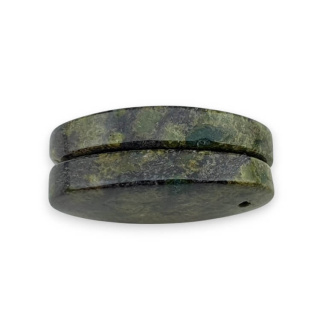 Jaspis smocza krew para kaboszonów z dziurką 23x15 mm nr P576