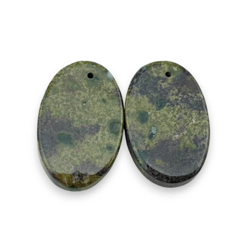 Jaspis smocza krew para kaboszonów z dziurką 23x15 mm nr P576 Jaspis smocza krew para kaboszonów z dziurką 23x15 mm nr P576