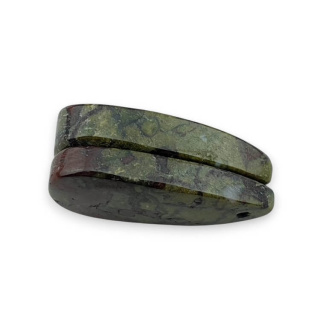 Jaspis smocza krew para kaboszonów z dziurką 25x12 mm nr P603