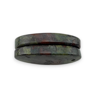 Jaspis smocza krew para kaboszonów z dziurką 25x12 mm nr P607