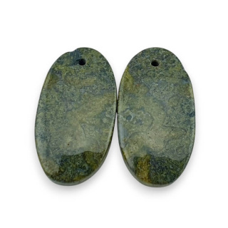 Jaspis smocza krew para kaboszonów z dziurką 25x13 mm nr P604
