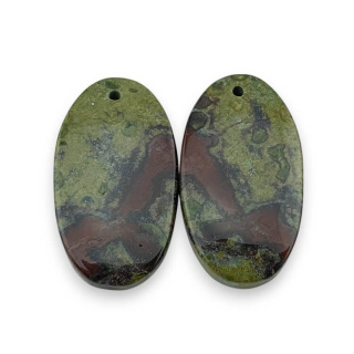 Jaspis smocza krew para kaboszonów z dziurką 25x14 mm nr P566