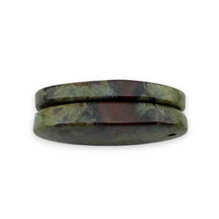 Jaspis smocza krew para kaboszonów z dziurką 25x14 mm nr P566