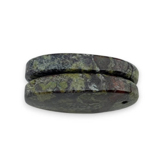 Jaspis smocza krew para kaboszonów z dziurką 25x14 mm nr P581
