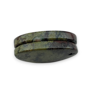 Jaspis smocza krew para kaboszonów z dziurką 25x14 mm nr P599