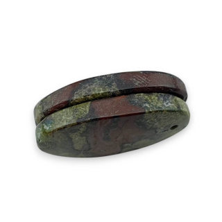 Jaspis smocza krew para kaboszonów z dziurką 25x14 mm nr P601