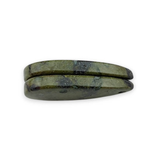 Jaspis smocza krew para kaboszonów z dziurką 26x12 mm nr P567