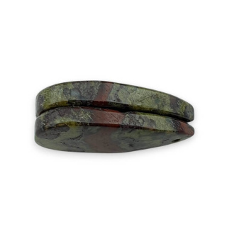Jaspis smocza krew para kaboszonów z dziurką 26x13 mm nr P571