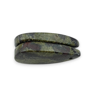 Jaspis smocza krew para kaboszonów z dziurką 26x14 mm nr P584