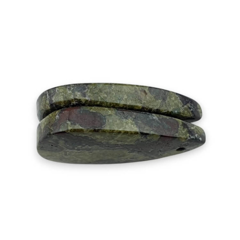 Jaspis smocza krew para kaboszonów z dziurką 26x14 mm nr P584 Jaspis smocza krew para kaboszonów z dziurką 26x14 mm nr P584