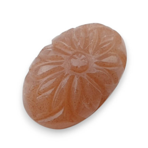 Kamień księżycowy brzoskwiniowy kaboszon carving 22x15 mm nr 89 Kamień księżycowy brzoskwiniowy kaboszon carving 22x15 mm nr 89