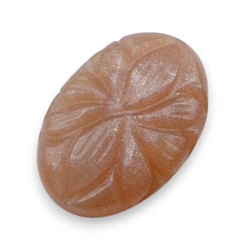 Kamień księżycowy brzoskwiniowy kaboszon carved 24x17 mm nr 97 Kamień księżycowy brzoskwiniowy kaboszon carved 24x17 mm nr 97