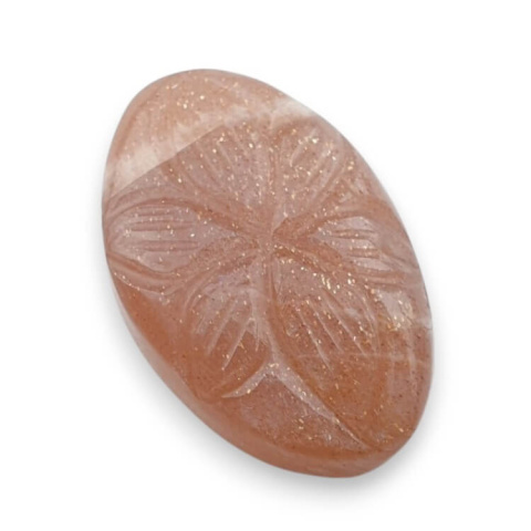 Kamień księżycowy brzoskwiniowy kaboszon carved 25x16 mm nr 63 Kamień księżycowy brzoskwiniowy kaboszon carved 25x16 mm nr 63