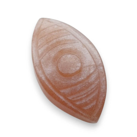 Kamień księżycowy brzoskwiniowy kaboszon carving 27x15 mm nr 53 Kamień księżycowy brzoskwiniowy kaboszon carving 27x15 mm nr 53