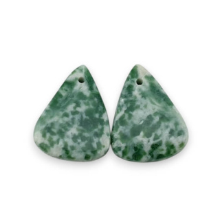 Agat drzewny para kaboszonów z dziurką 19x14 mm nr P716
