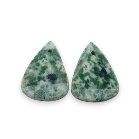Agat drzewny para kaboszonów z dziurką 19x14 mm nr P716 Agat drzewny para kaboszonów z dziurką 19x14 mm nr P716