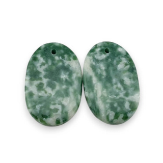 Agat drzewny para kaboszonów z dziurką 21x14 mm nr P707