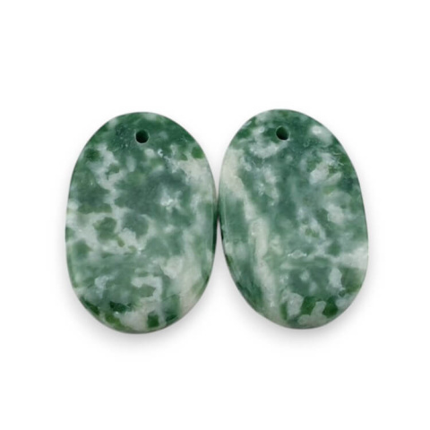 Agat drzewny para kaboszonów z dziurką 21x14 mm nr P707 Agat drzewny para kaboszonów z dziurką 21x14 mm nr P707