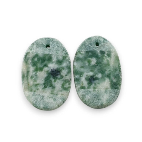 Agat drzewny para kaboszonów z dziurką 21x14 mm nr P707 Agat drzewny para kaboszonów z dziurką 21x14 mm nr P707