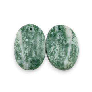 Agat drzewny para kaboszonów z dziurką 22x15 mm nr P726