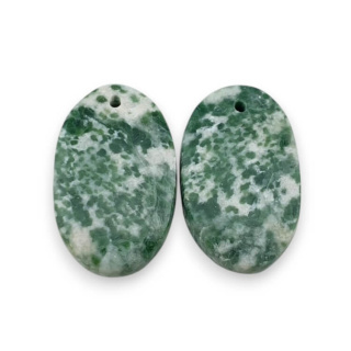 Agat drzewny para kaboszonów z dziurką 23x14 mm nr P732