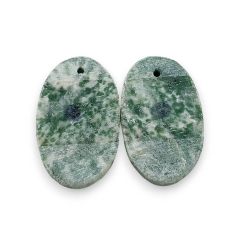 Agat drzewny para kaboszonów z dziurką 23x14 mm nr P732 Agat drzewny para kaboszonów z dziurką 23x14 mm nr P732