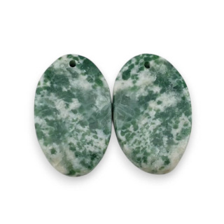 Agat drzewny para kaboszonów z dziurką 23x14 mm nr P733